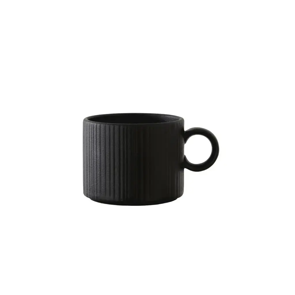 Mocca Obere 8.5cl stapelbar Concorde Vollglasur schwarz / Noir