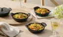 Mini-Cocotte hoch rund 11 cm mit Deckel Gourmand aus Gusseisen schwarz - 1 Stück - Restposten