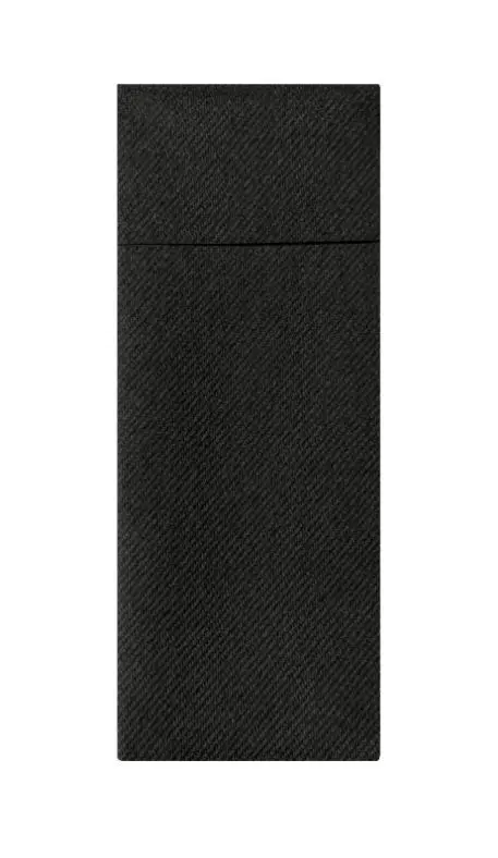Besteckserviette AIRLAID 40 x 33 cm 1/8 Falz schwarz - 160 Stück     