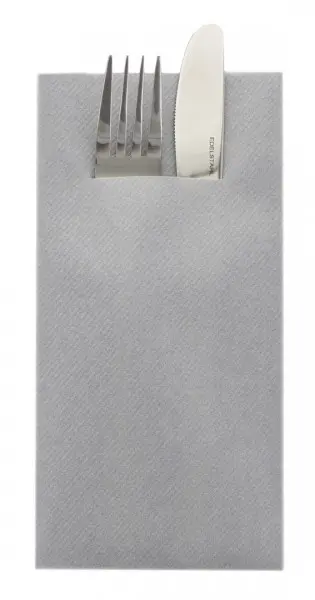 Besteckserviette AIRLAID 40 x 40 cm 1/8 Falz grau - 75 Stück  