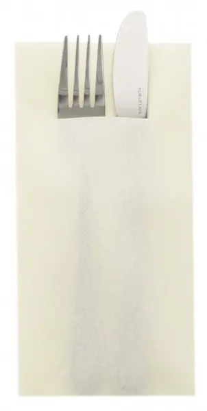 Besteckserviette AIRLAID 40 x 40 cm 1/8 Falz champagner - 75 Stück   