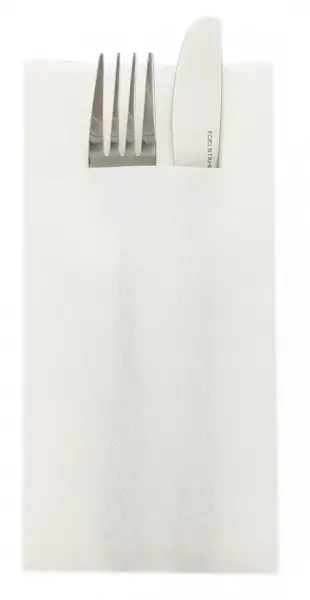 Besteckserviette AIRLAID 40 x 40 cm 1/8 Falz weiß - 75 Stück - Aktion