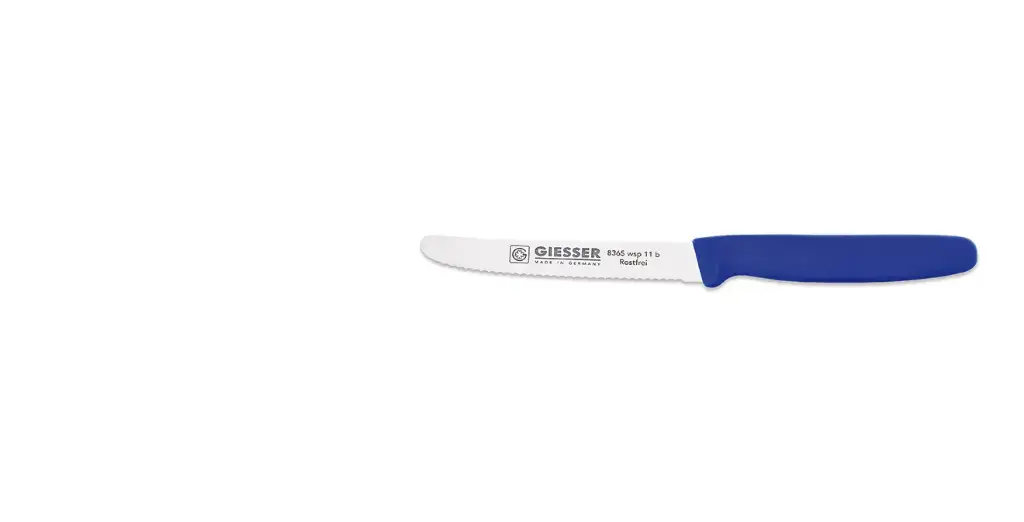 Universalmesser 11 cm mit Wellenschliff Griff blau