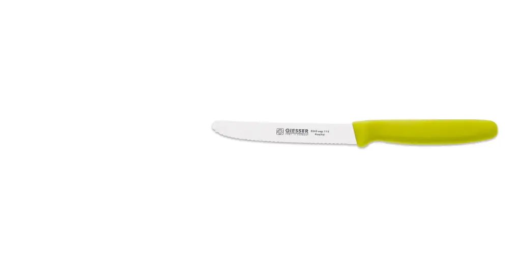 Universalmesser 11 cm mit Wellenschliff Griff limette