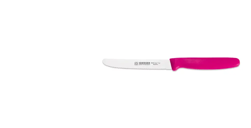 Universalmesser 11 cm mit Wellenschliff Griff pink