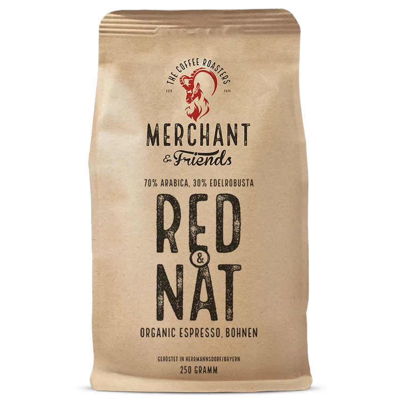 Kaffee - Merchant's RED & NAT – Espresso Mischung - 250g ganze Bohne   