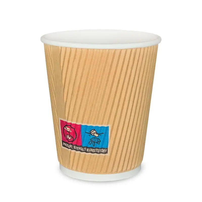 Trinkbecher Ripple Cup "To Go" 0,2 l / 8 oz Ø 8 cm  - 500 Stück