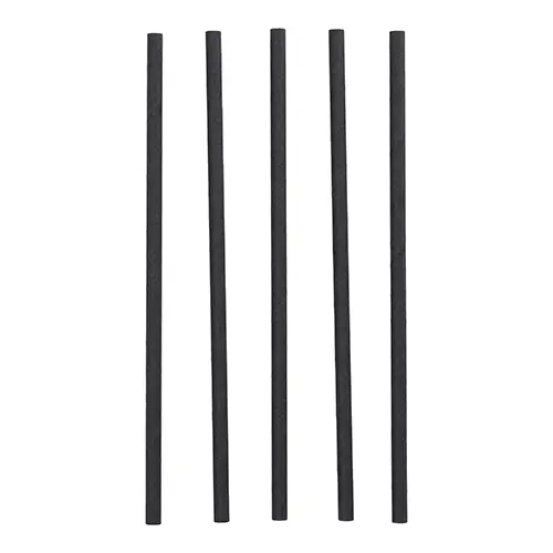 Jumbo Trinkhalme 25 cm  Ø 8 mm Papier schwarz einzeln gehüllt - 250 Stück