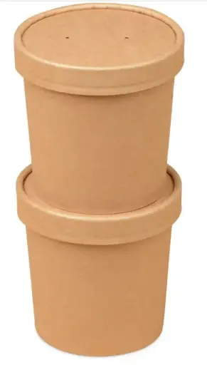 [PR/03473] Suppenbecher beschichtet 769 ml braun ohne Deckel 25 Stück - Restposten