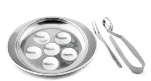 [PR/03816] Schneckenplatte mit Besteck