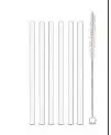 [PR/03992] Glas Trinkhalme kurz 150 mm 6er Set + Bürste 