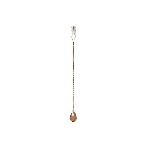 [PR/00116] Barlöffel / Cocktaillöffel  mit Gabel 40 cm Edelstahl kupferfarben  
