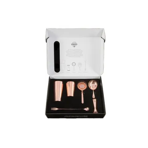 [PR/00120] Cocktail Box 6 tlg. Edelstahl kupferfarben