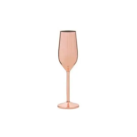 [PR/00080] Champagnerglas Set 2 tlg. 220 ml Edelstahl kupferfarben  