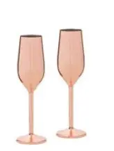 [PR/04205] Champagnerglas Set 2 tlg. Edelstahl kupferfarben  