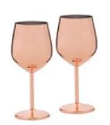 [PR/04207] Weinglas Set 2 tlg. Edelstahl kupferfarben 