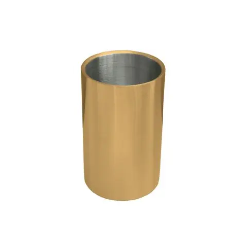 [PR/04355] Flaschenkühler Edelstahl goldfarben 18 cm  