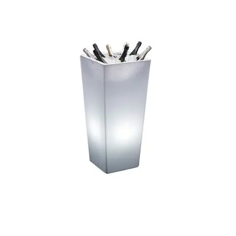 [PR/00277] Flaschenkühler Ständer "Totem" quadratisch LED