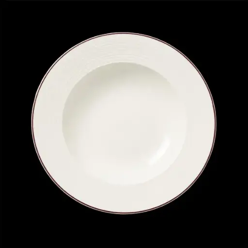 [PR/06949] Teller tief 24 cm Fahne Concorde farbiges Band maroon