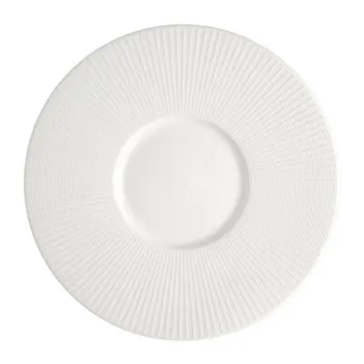 [PR/04656] Gourmet Teller 28,5 cm flach Small Well Willow weiß  