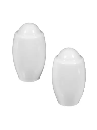 [PR/04818] Salz- + Pfeffersteuer Set Form Savoy weiß Seltmann 