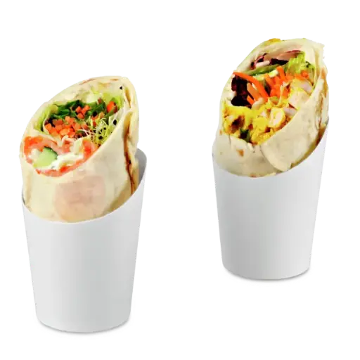 [PR/02806] Wrapbecher weiß beschichtet 60x65/110 mm 50 Stück - Restposten
