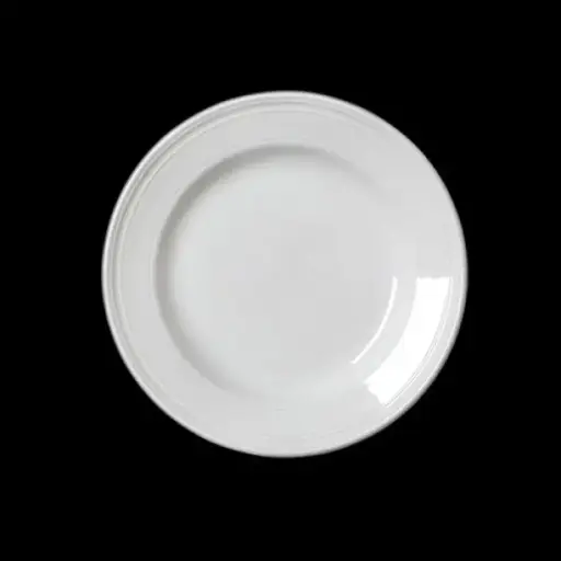 [PR/06891] Teller flach 20,25 cm  cm Fahne BEAD weiß