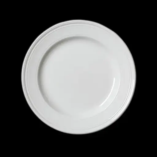 [PR/06892] Teller flach 23 cm Fahne BEAD weiß 