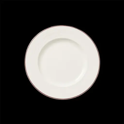 [PR/06940] Teller flach 20,25 cm  Fahne Concorde farbiges Band maroon 