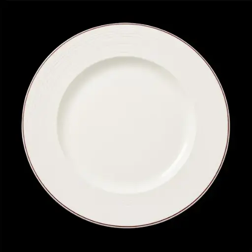 [PR/06943] Teller flach 27 cm Fahne Concorde farbiges Band maroon 