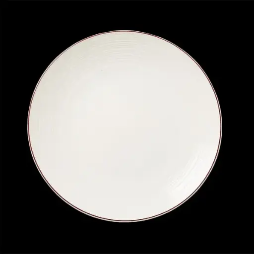 [PR/06947] Teller flach 25,5 cm coupe Concorde farbiges Band maroon  