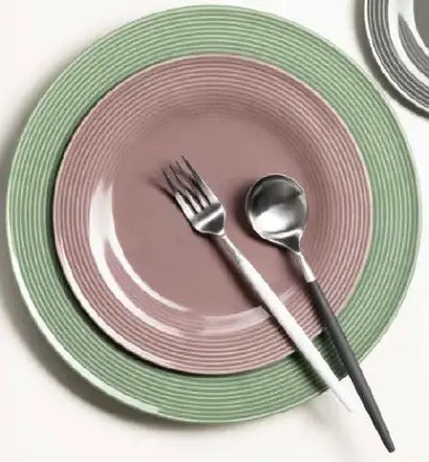 Teller flach Fahne 17 cm mit Relief BEAT Color Glaze   
