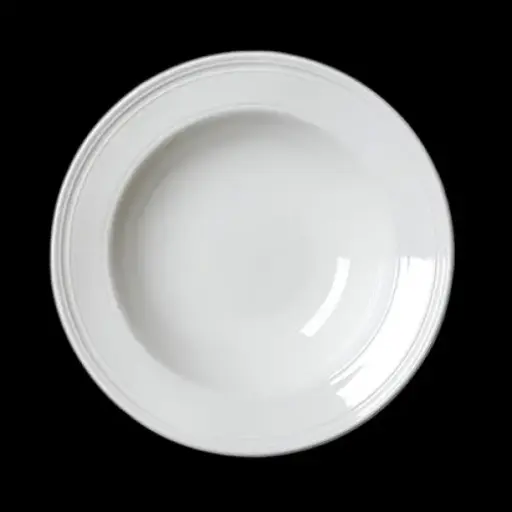 [PR/01243] Teller tief 28,5 cm Fahne BEAD weiß Accent