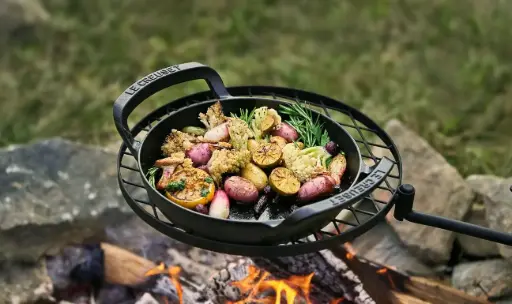 [PR/04044] Grillpfanne rund 25 cm BBQ Outdoor aus Gusseisen schwarz