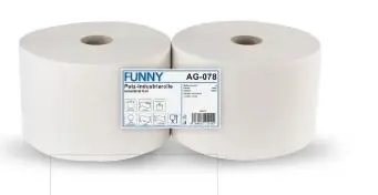 [PR/01013] Industrierolle / Putzrolle 22 cm  2-lagig weiß  1.500 Blatt 2 Rollen Funny