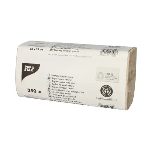 [PR/00884] Handtuchpapier V-Falz 23 cm x 25 cm natur Zick Zack, 1-lagig