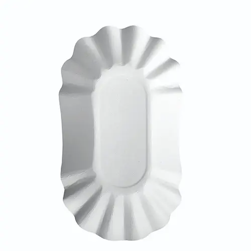[PR/00902] Schalen Pappe "pure" oval 10,5 cm x 20 cm x 3,5 cm weiss