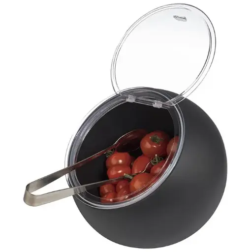 [PR/04423] Servierset Moon 2tlg. schwarz mit Deckel