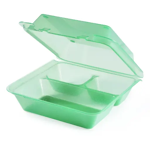 Menübox mit 3 Fächer hoch  23 x 23,5 x 9 cm Eco Takeout - Restposten