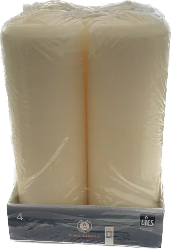 [PR/00737] Stumpenkerze champagner 200x68 mm 4er Pack - Restposten