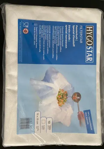 [PR/00909] Passiertuch weiß 75 x 75 cm Vlies Filterstar 10 St. / Pack Preis / Pack