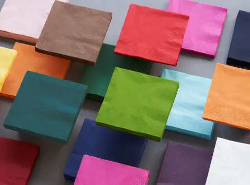 Servietten 3-lagig 1/4-Falz 24 cm x 24 cm farbig